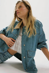 Denim Jacket in Berry Blues