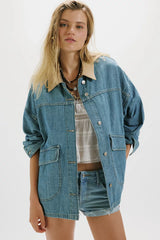 Denim Jacket in Berry Blues