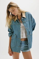 Denim Jacket in Berry Blues