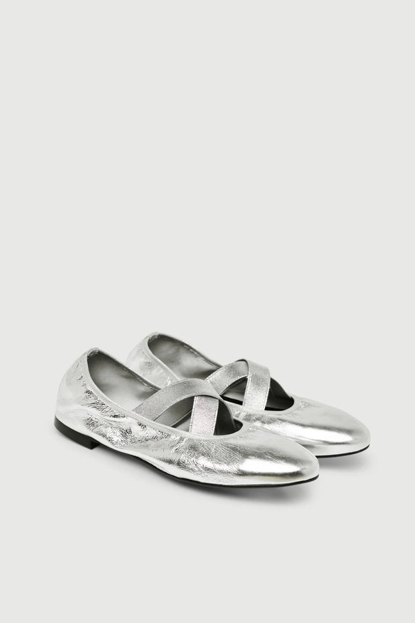 Bettina Ballet Flats in Silver