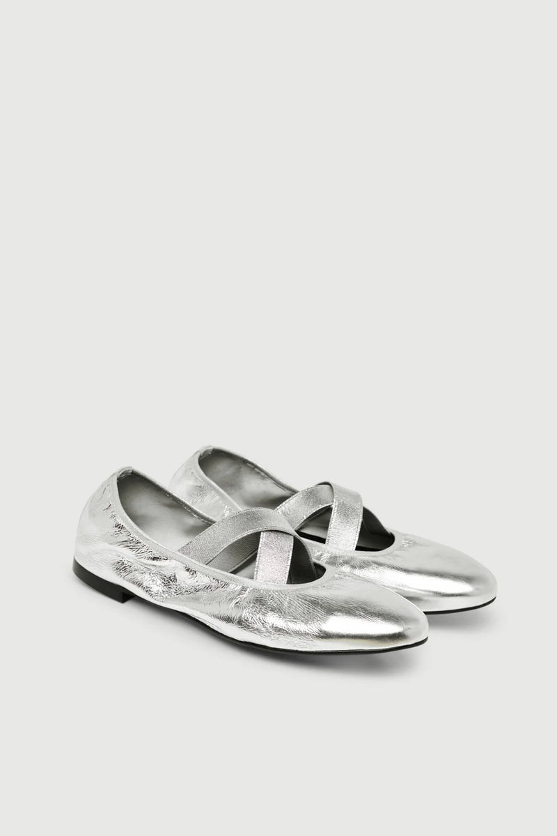 Bettina Ballet Flats in Silver