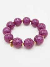 Round Marble Scrunchie Bracelet in Purple