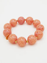 Round Marble Scrunchie Bracelet in Terracotta