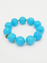 Round Marble Scrunchie Bracelet in Turquoise