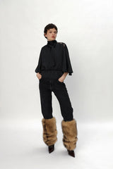 Butterfly Sleeved Blouse in Black