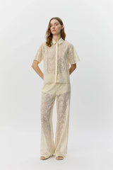 Crochet Lace Shirt in Cream