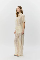 Crochet Lace Shirt in Cream