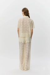 Crochet Lace Shirt in Cream