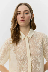 Crochet Lace Shirt in Cream