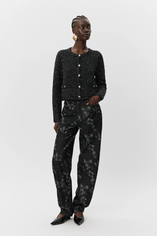 Carnet Cardigan in Black Glitter