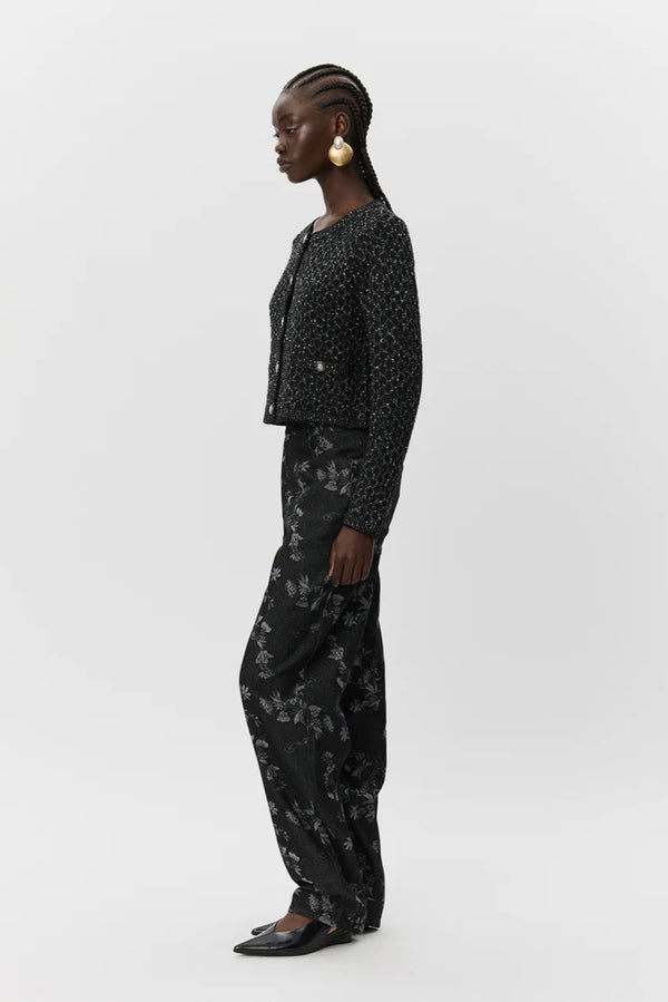 Carnet Cardigan in Black Glitter