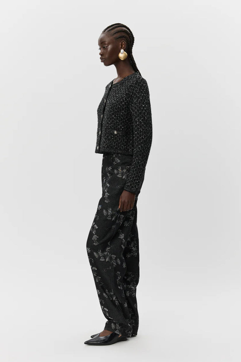 Carnet Cardigan in Black Glitter