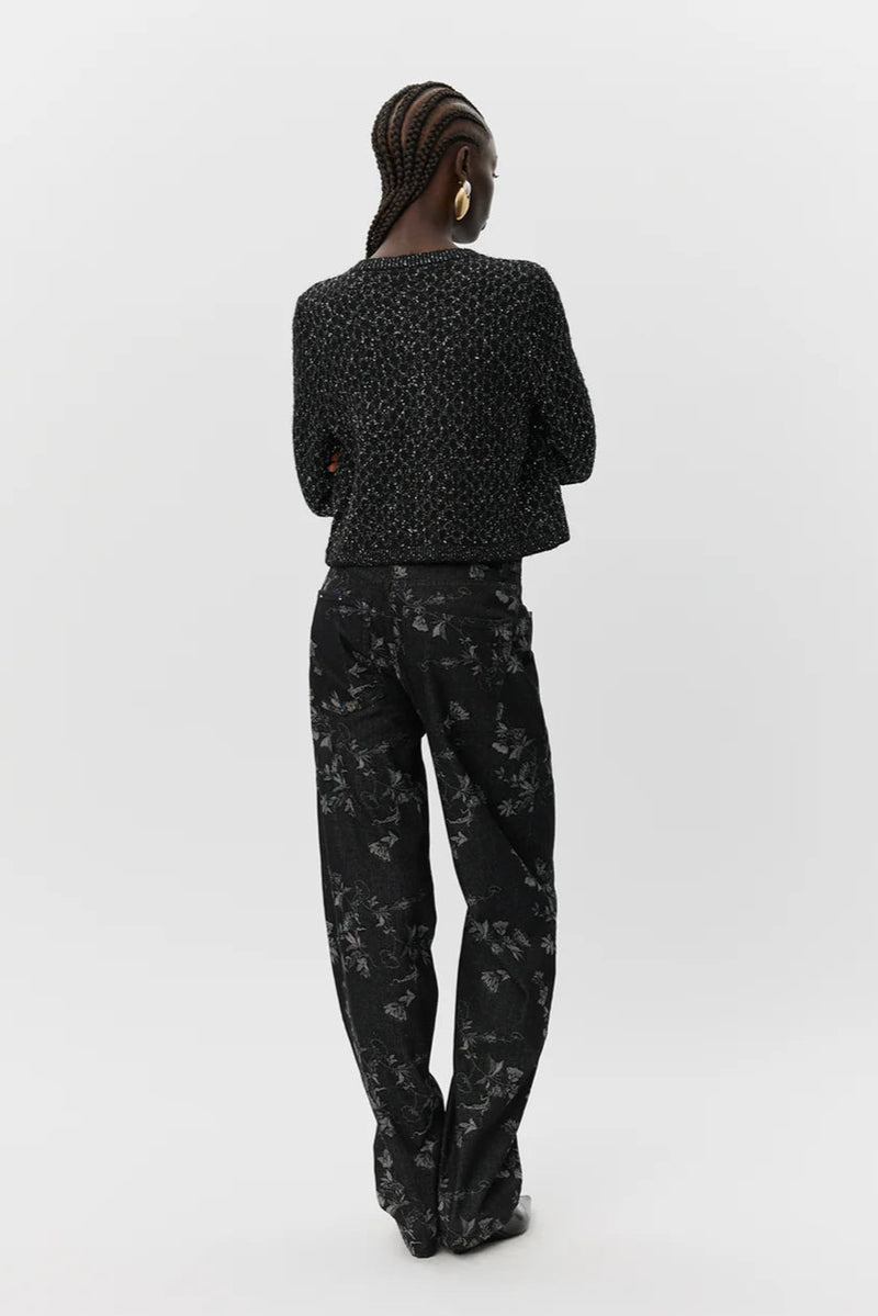 Carnet Cardigan in Black Glitter