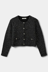 Carnet Cardigan in Black Glitter
