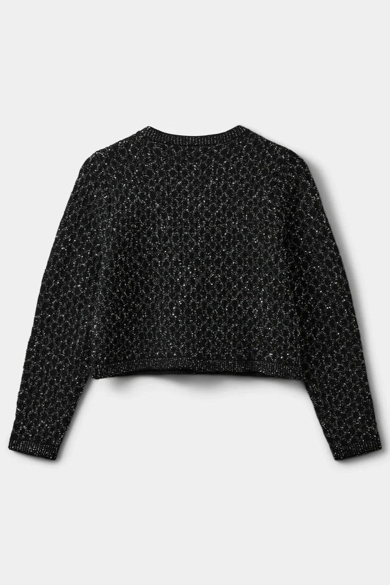 Carnet Cardigan in Black Glitter