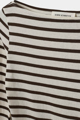 Cece Long Sleeve T-Shirt in Brown Stripe