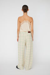 Checked Baggy Low Waist Pants