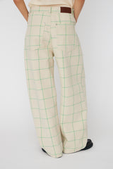 Checked Baggy Low Waist Pants