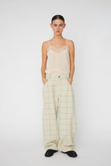 Checked Baggy Low Waist Pants