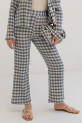 Creta Check Trousers in Blue