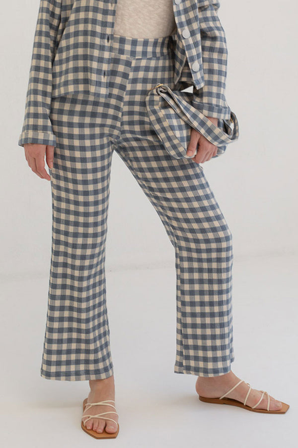 Creta Check Trousers in Blue