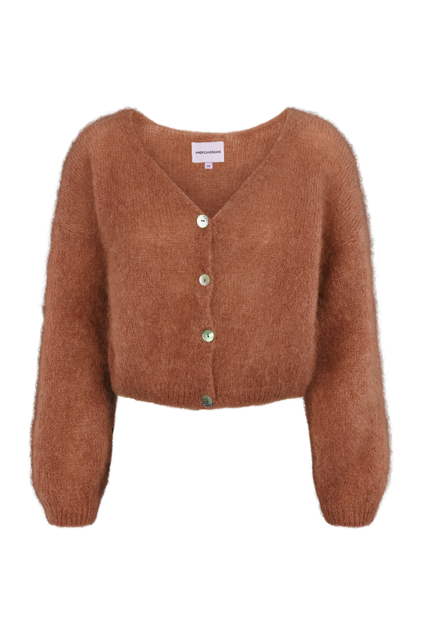 Cropped Mohair Knit in Rust