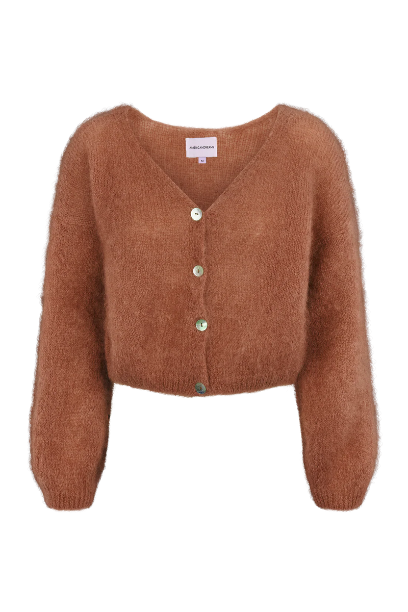 Cropped Mohair Knit in Rust