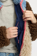 Chunky Block Teddy Fleece in Blue