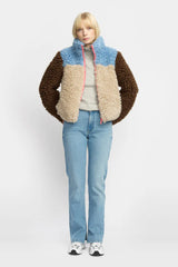 Chunky Block Teddy Fleece in Blue