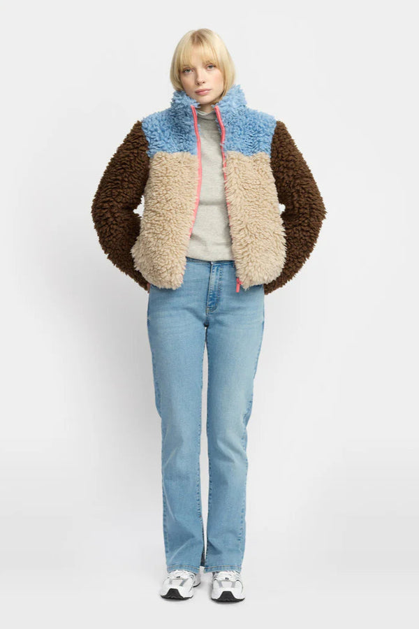 Chunky Block Teddy Fleece in Blue