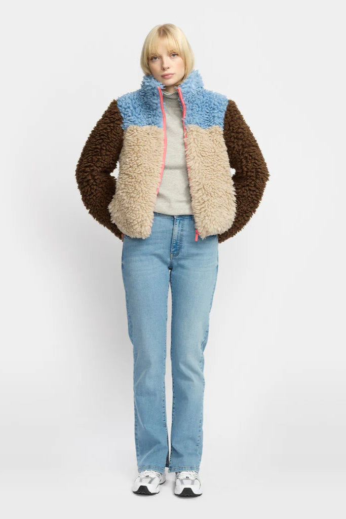 Chunky Block Teddy Fleece in Blue