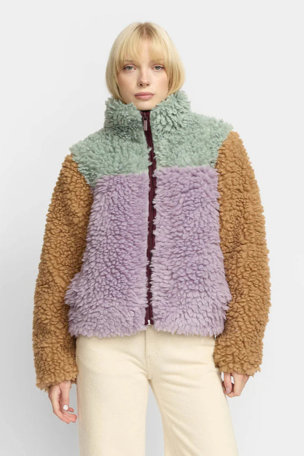 Chunky Block Teddy Fleece in Mint