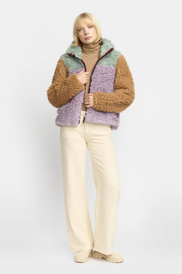 Chunky Block Teddy Fleece in Mint