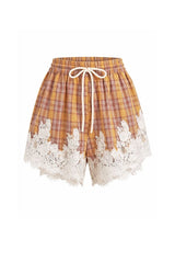 Cleo Lace Trim Short in Multi Check