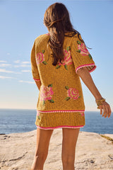 Coastal Granny Knit Skirt in Mustard