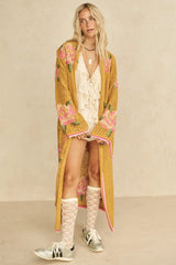 Coastal Granny Maxi Cardigan in Mustard