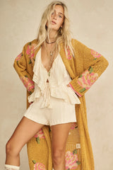 Coastal Granny Maxi Cardigan in Mustard