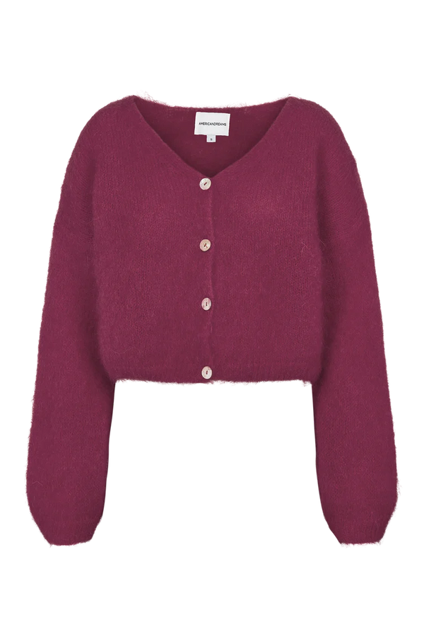 Cropped Mohair Knit in Bordeaux