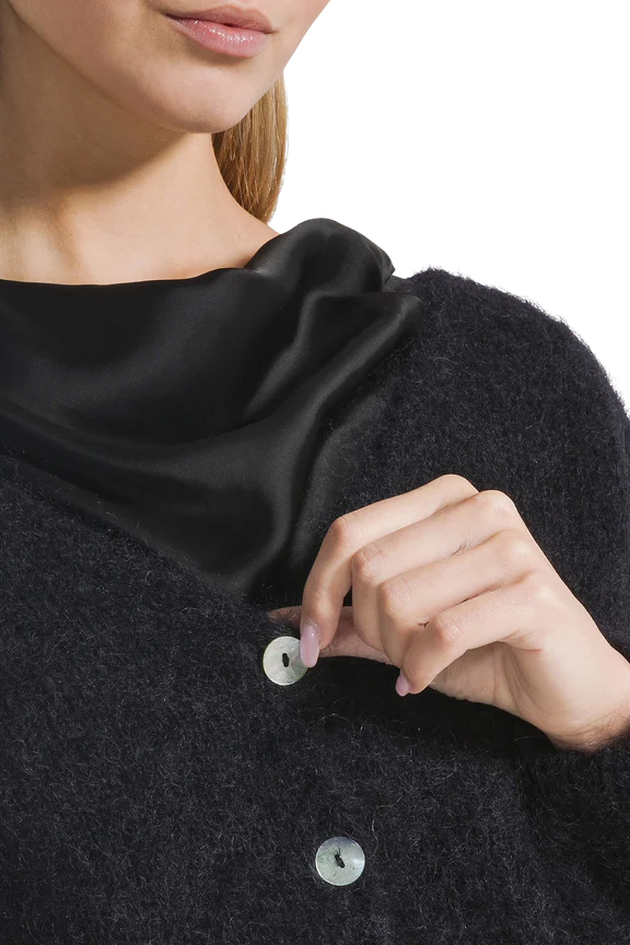 Cropped Mohair Knit in Black