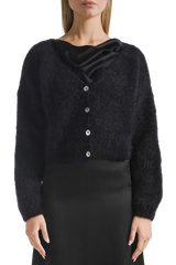 Cropped Mohair Knit in Black