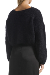 Cropped Mohair Knit in Black