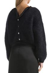 Cropped Mohair Knit in Black