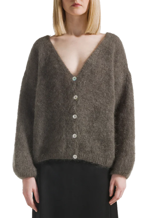 Cornelia Cardigan in Dark Taupe