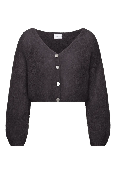 Cropped Mohair Knit in Black
