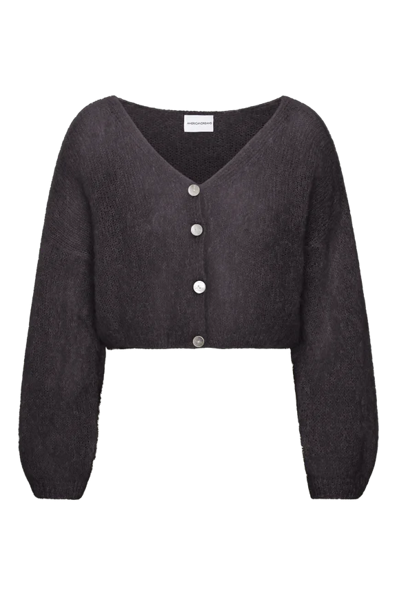 Cropped Mohair Knit in Black