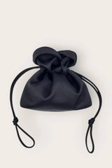 Baby Petal Cinch in Black Satin