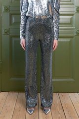 Glitter Trousers in Silver