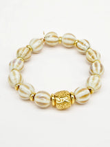 Ceramic Scrunchie Bracelet in Beige Moon