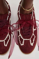 Crochet Sneaker in Burgundy
