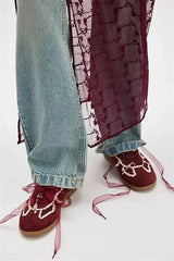 Crochet Sneaker in Burgundy